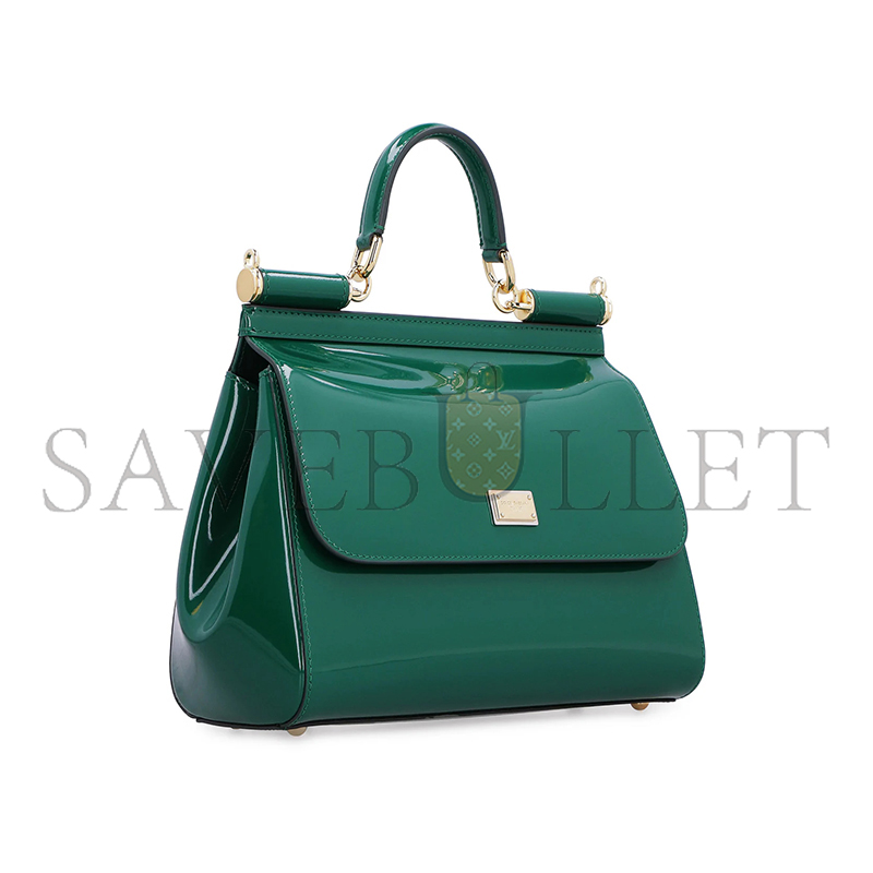 DOLCE GABBANA SICILY DAUPHINE HANDBAG PATENT LEATHER BB6002A103787174 (25*21.5*14cm)